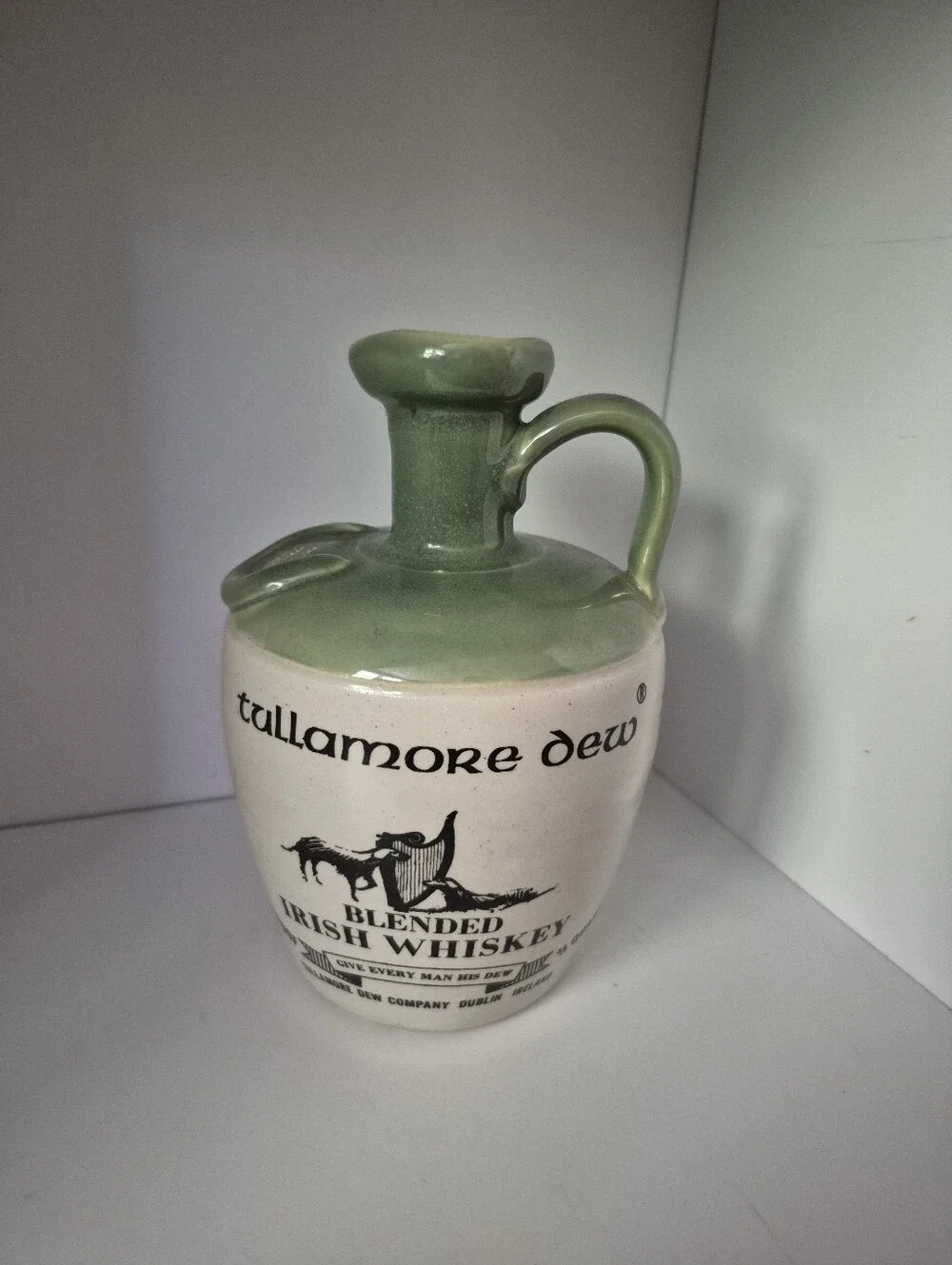 EMPTY Tullamore Dew Irish Whiskey Ceramic Decanter - No Stopper